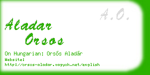 aladar orsos business card